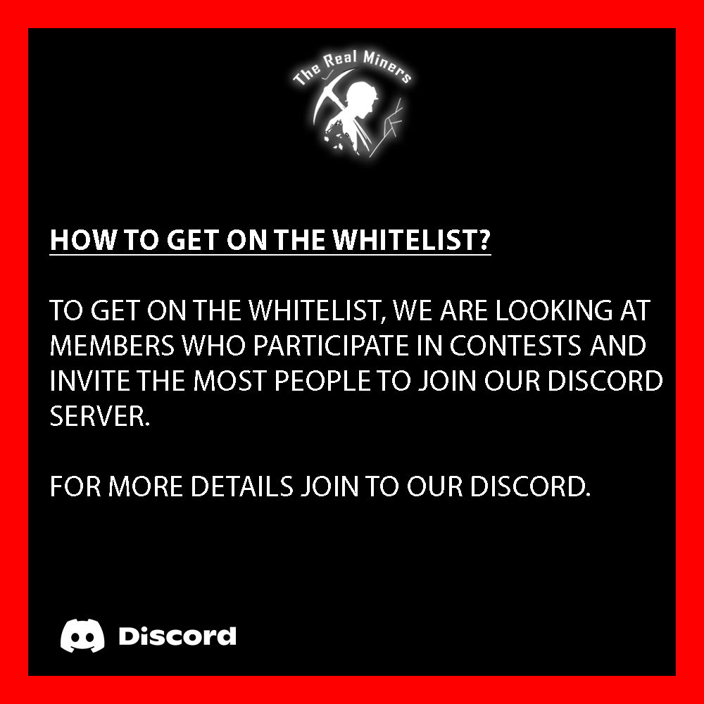 The Real Miners: How to be whitelisted?

#therealminers #NFTGiveaway #NFTProject  #NFTMarketplace #NFTWhale