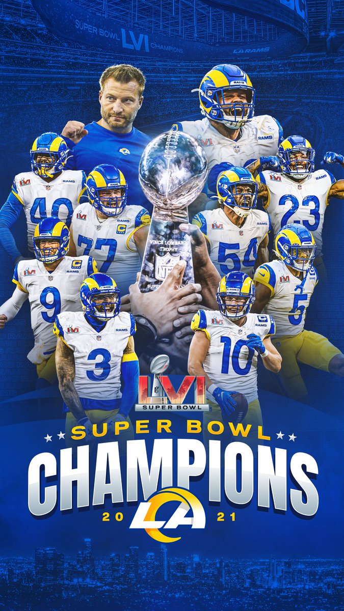 Los Angeles Rams on X: 'Couldn't wait 'til Wednesday. A wallpaper fit for a  #SuperBowl Champion.  / X