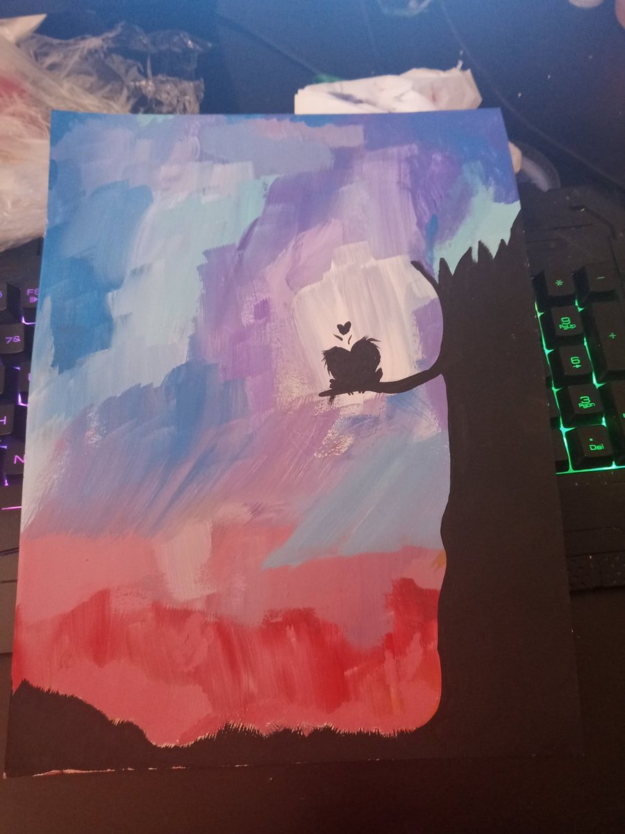 Darlin_Panda's tweet photo. Painted this on Valentine's.. it's a dead tree btw ;-;
#candaluv #Vtubers #painting https://t.co/LYRkPbQNb5
