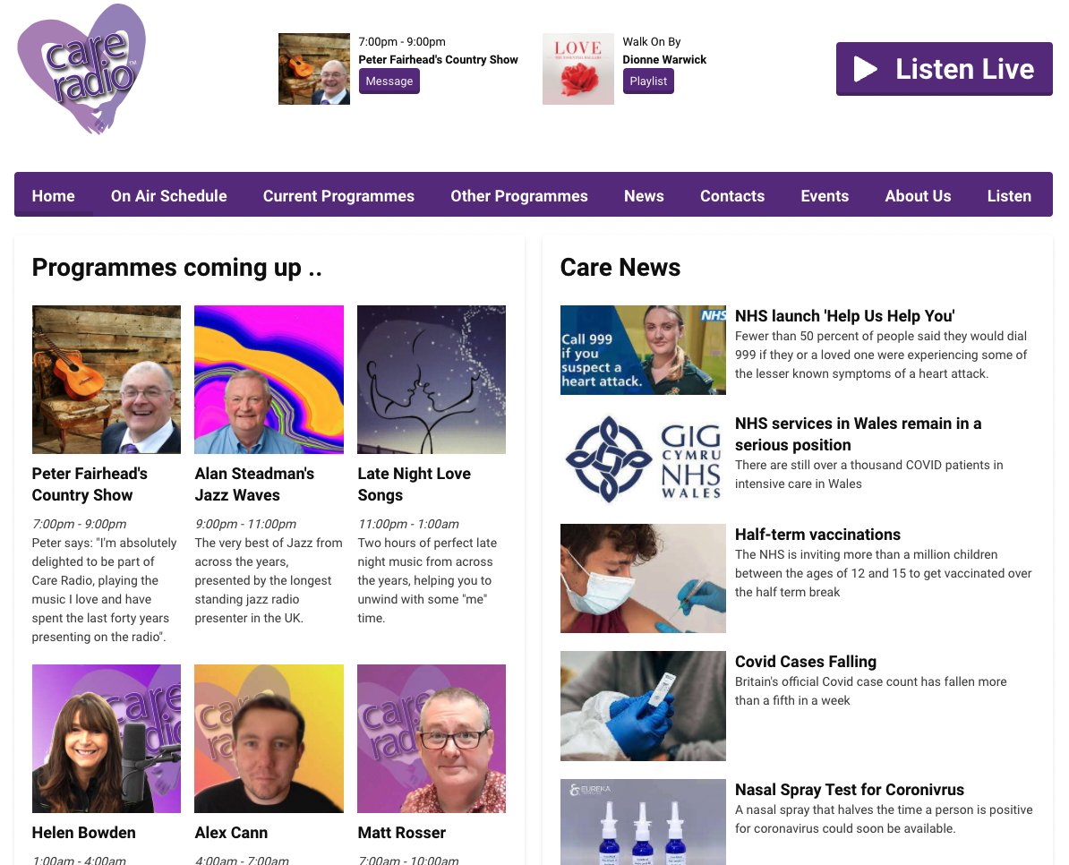 I’m just checking out the shiny new @Care_Radio website while listening to <a href="/peterfairheaddj/">Peter Fairhead</a>’s excellent Country Show.

You may wish to do the same thing and frankly I wouldn’t blame you.

careradio.org