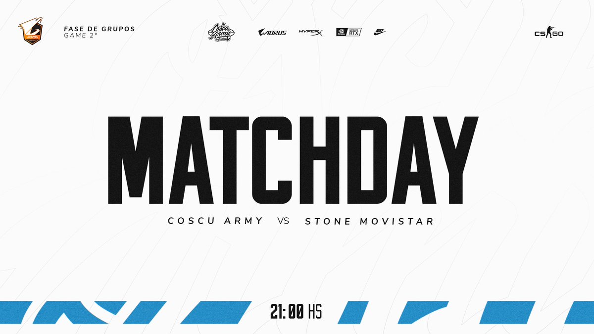 #CSGO🔫 

El día de hoy nos enfrentamos contra <a href="/stonesportsteam/">Stone Movistar 🗿</a> por el segundo partido de la #AorusLeague. 

🕘 21:00 | 🇦🇷🇺🇾 

#GOCA🌶️