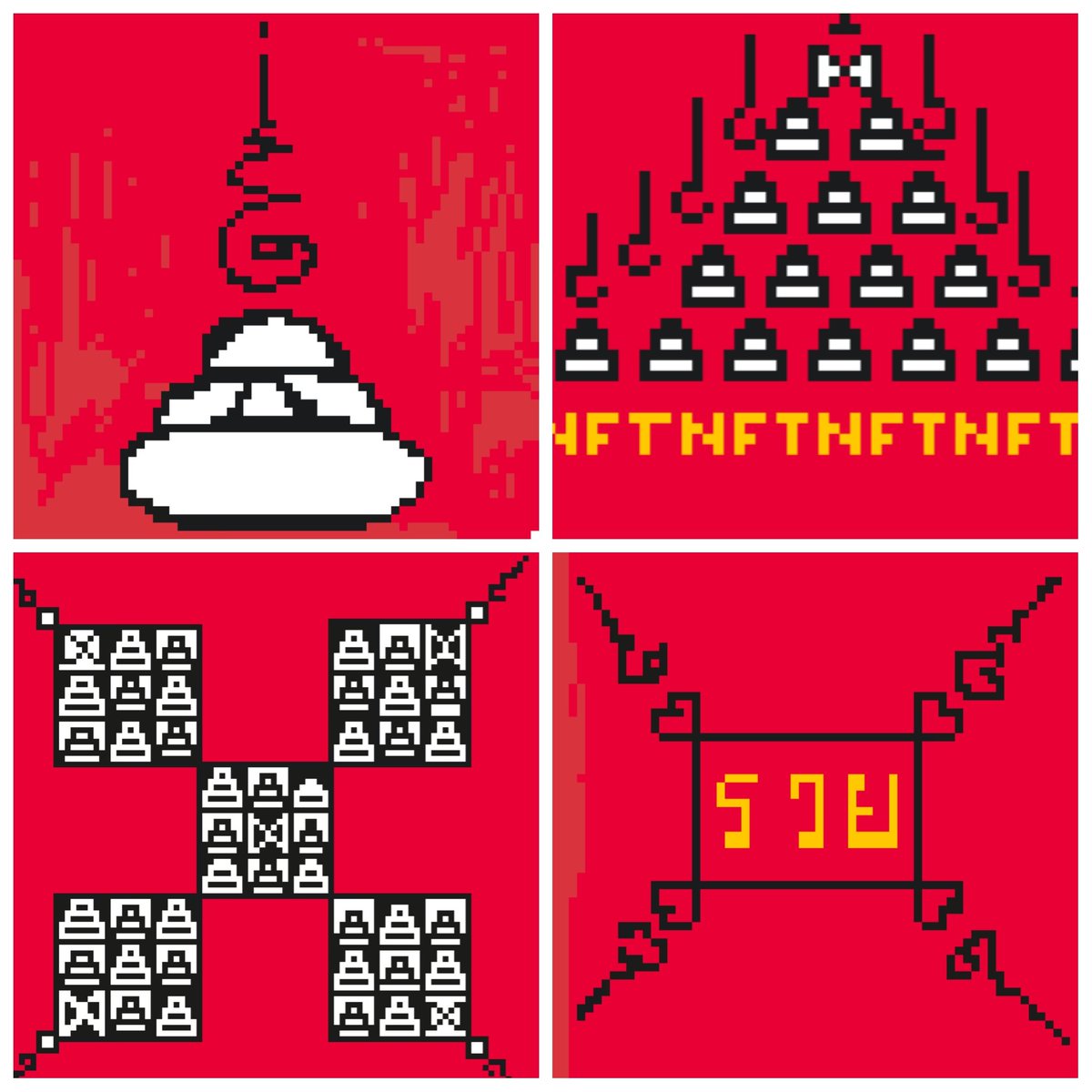 arjanaud's tweet photo. "Thai Yant 8bit art" Thai Tattoo amulet and mantra. Possessing and you will be rich and you will be lucky.มงคลเป๋าNFT..555+..$__$$
**งาน 8 bit art 64x64 /96x96 table**
**Free drop 1 card !!!*
@NEARProtocol @ParasHQ @nftpunk  #PARASnft 
https://t.co/PhgzBaYboJ https://t.co/F5cFDPjJIn