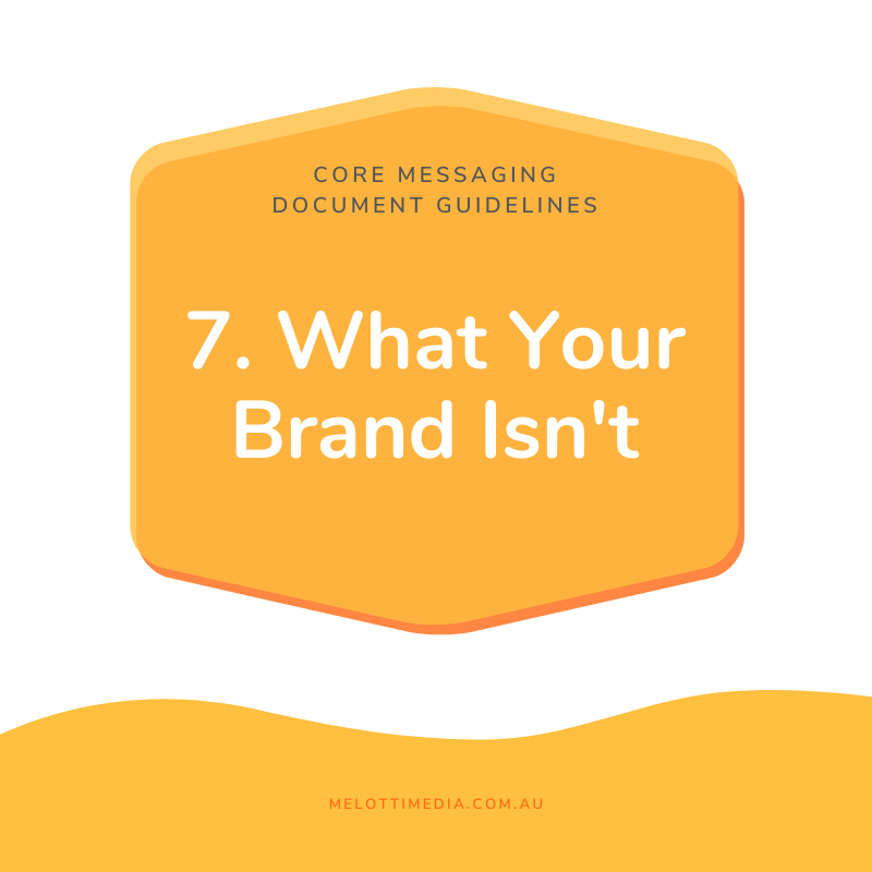 melottimedia's tweet image. Now that you know how to communicate your brand&apos;s essence, let’s talk about what your brand isn’t.

Here&apos;s the seventh guideline involved in developing your Core Messaging Document.

#CoreBrandMessage #CoreMessage #MessageDevelopment #WhatWeArent