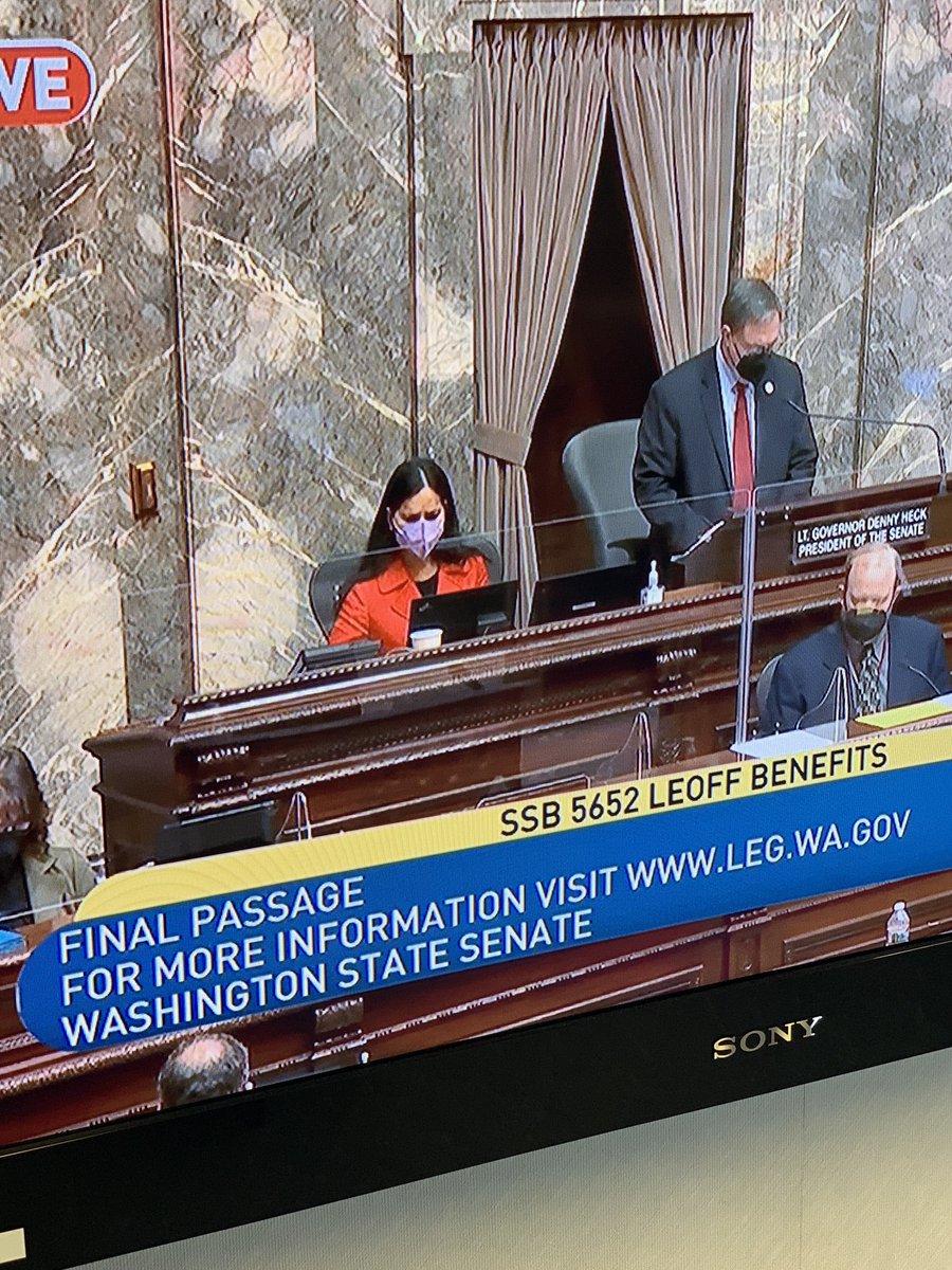Substitute Senate Bill 5652, which provides a benefit improvement for police and fire fighters passed the Senate today unanimously. We still have work to do but thankful for our support thus far. Half way there!