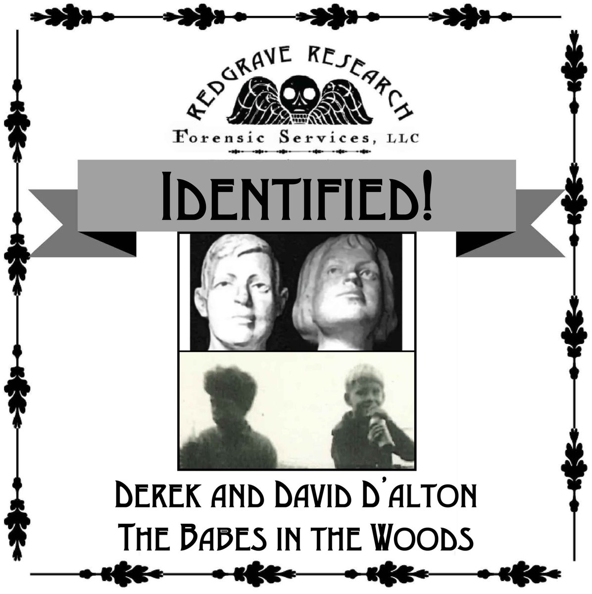 RedgraveRFS's tweet photo. Identified: Derek and David D’Alton, formerly “The Babes in the Woods” – Stanley Park, Vancouver 1953

Case Update February 15, 2022: https://t.co/SDXo1yRlmT

Link to the VPD press release can be found here: https://t.co/8xzx9RRQgu

Rest in peace, Derek and David 💜 https://t.co/ThTNc3KqKB