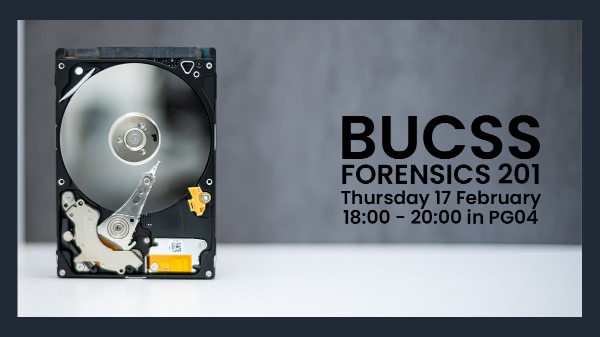 Come join us this week for Forensics 201! 

This Thursday 6pm-8pm in PG04!

Please remember to bring a face covering, unless exempt! 

bucss.net/discord