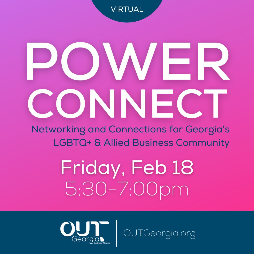 Join @OUTGeorgia for a VIRTUAL Power Connect #networking event this Fri, Feb18 @ 5:30pm, feat. Dalia Kinsey of Kinsey Wellness & Communications, our 2021 New Biz of the Year! outgeorgia.org/events/#!event… #OUTGeorgia #LGBTQ #SmallBusiness #Nonprofit #Community #OUTGeorgiaProud