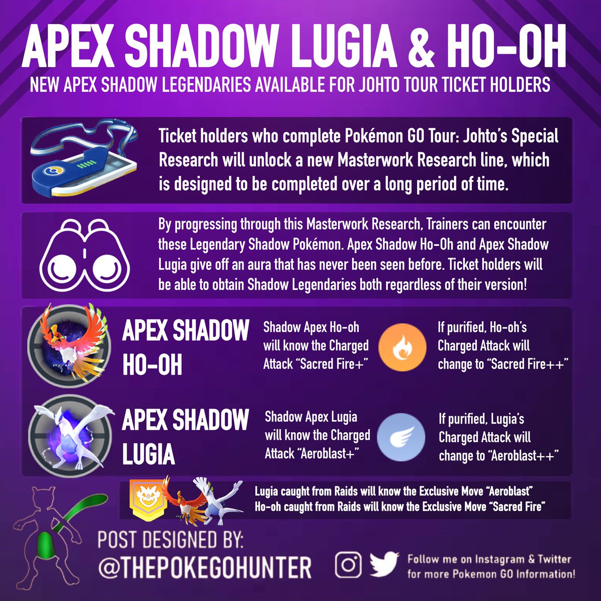 Apex Shadow Ho-Oh & Lugia Service - Pokemon GO Account Service