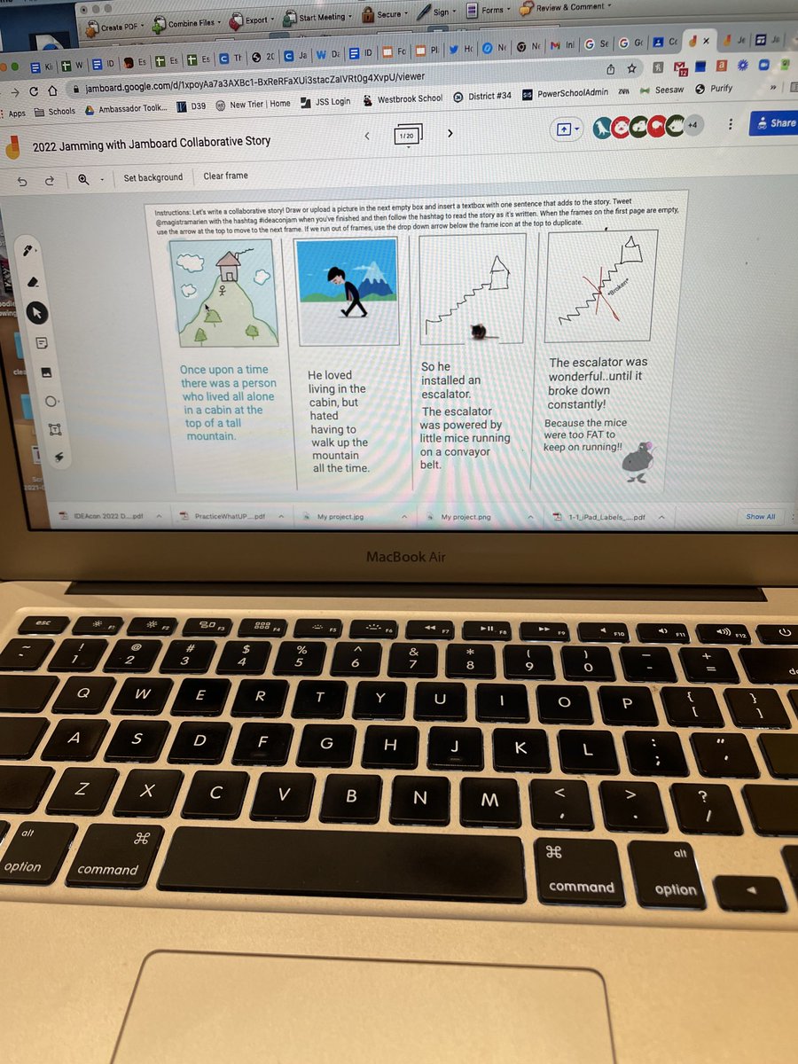 Getting my jam on with ⁦<a href="/MagistraMarien/">Mina Marien</a>⁩ &amp; Jamboard ! ❤️idea of the collaborative story! #ideaconjam ⁦<a href="/ideaillinois/">IDEA</a>⁩ #ideacon