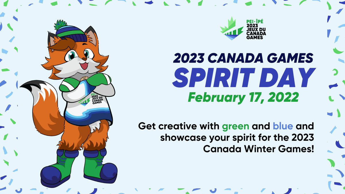 2023CanadaGames's tweet photo. On February 17, share your Canada Games spirit and tag us for a chance to win 1 of 5 $250 Canada Games gift cards, or the Grand Prize opportunity to be an official torchbearer in our upcoming Torch Relay! 💚💙

For more info 🔗:https://t.co/B9U1YAeKFE

#2023CanadaGames #CWG2023 https://t.co/6ZBHPPNEDM