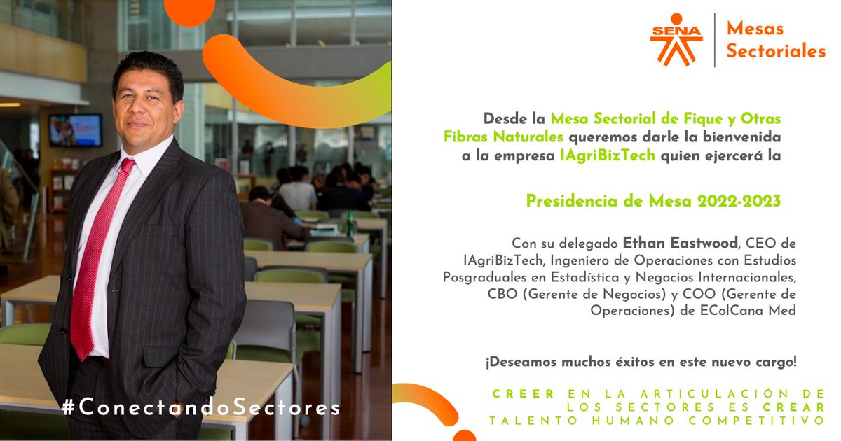 Mesas Sector Agro (@agromsectorial) on Twitter photo ¡Lee!👀en la #MesaSectorial de Fique y otras fibras naturales🌿queremos darle la bienvenida a <a href="/IAgriBizTech/">IAgriBizTech</a> Empresa colombiana que produce y comercializa Plantas Medicinales, Cannabis y Cáñamo Industrial, quien además ejercerá la presidencia de mesa 2022-2023 #ConectandoSectores ¡Lee!👀en la #MesaSectorial de Fique y otras fibras naturales🌿queremos darle la bienvenida a <a href="/IAgriBizTech/">IAgriBizTech</a> Empresa colombiana que produce y comercializa Plantas Medicinales, Cannabis y Cáñamo Industrial, quien además ejercerá la presidencia de mesa 2022-2023 #ConectandoSectores