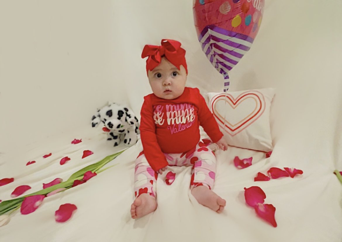 lilbitofleen's tweet photo. Feb. 14, 2022 my most perfect girls 1st Valentine’s Day &amp; 9 month birthday 💓 I love you lil mamas https://t.co/MQ0MIKnQTB