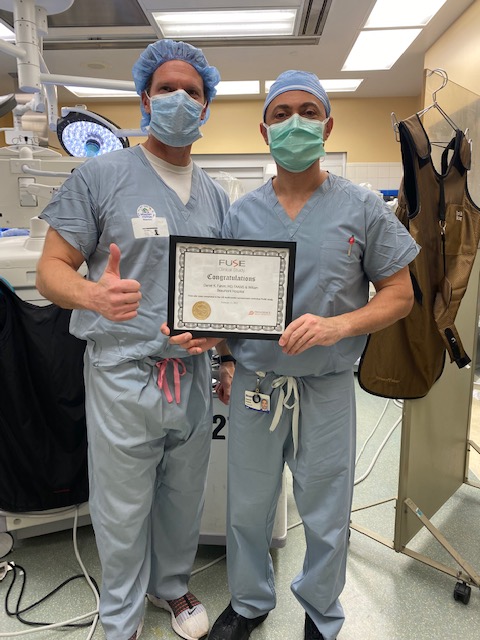 Congratulations to Dr. Daniel Fahim for completing his first case in the #FUSE #Study! 

The #FUSE #Study is designed to demonstrate the superiority of CCF over traditional #ACDF in #patients at high risk for non-union or revisions. #clinicaltrials #highriskdeservesmore