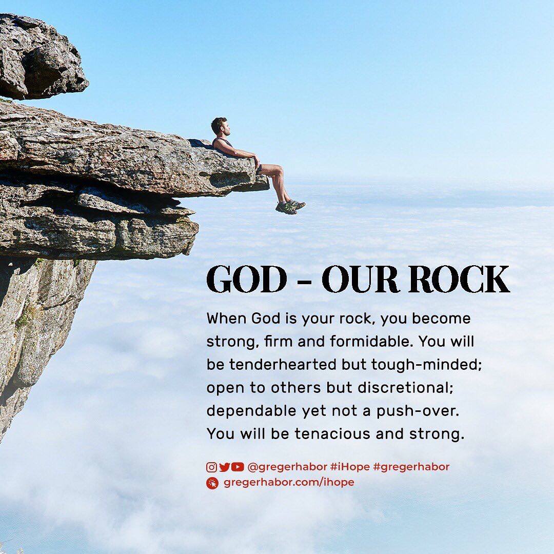 God is your solid, unshakable, and unbeatable rock!

#gregerhabor #iHope #ihope #godisourrock #godisourrefuge #spokesman #inspirationalmessages #hopeambassador #messageofhope