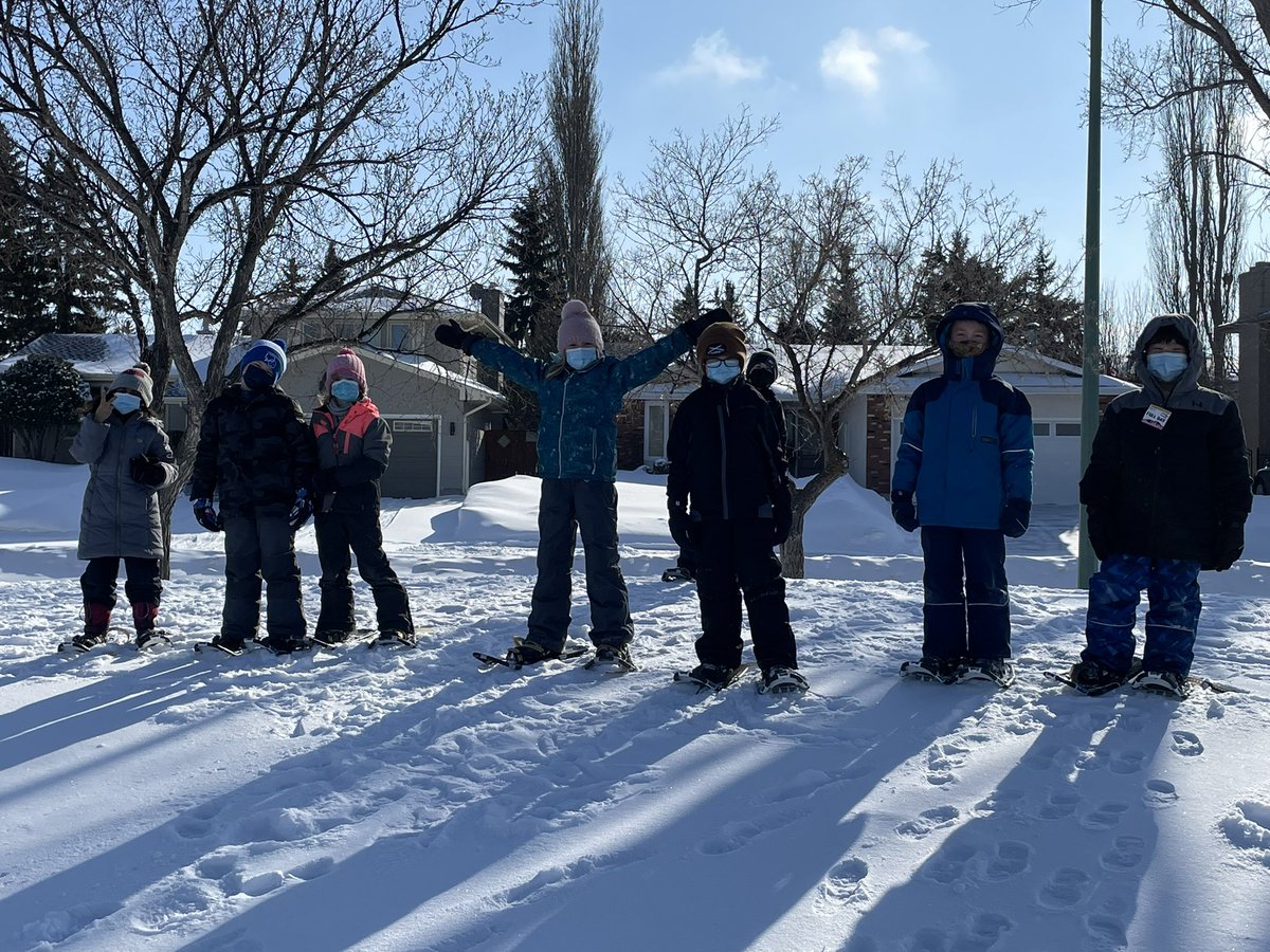 A beautiful day for snowshoeing! Thank you @OutdoorEnviroEd for this opportunity! @DrPerrySchool