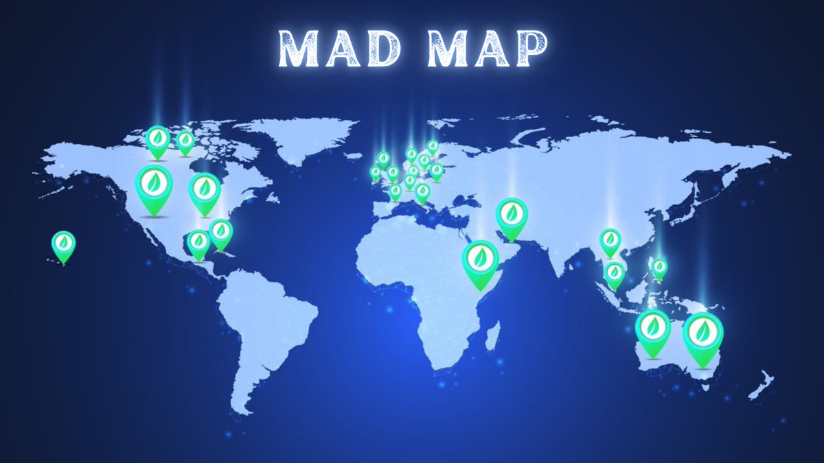 MADthefuture's tweet photo. Update to the #MADMAP! 🌎
We now have investors, partners, and ambassadors from 20 nations around the world. Our newest additions are Poland, Italy, Guatemala, and Germany. Thanks for the growing support! 🙌 https://t.co/SJMpOk63Ix