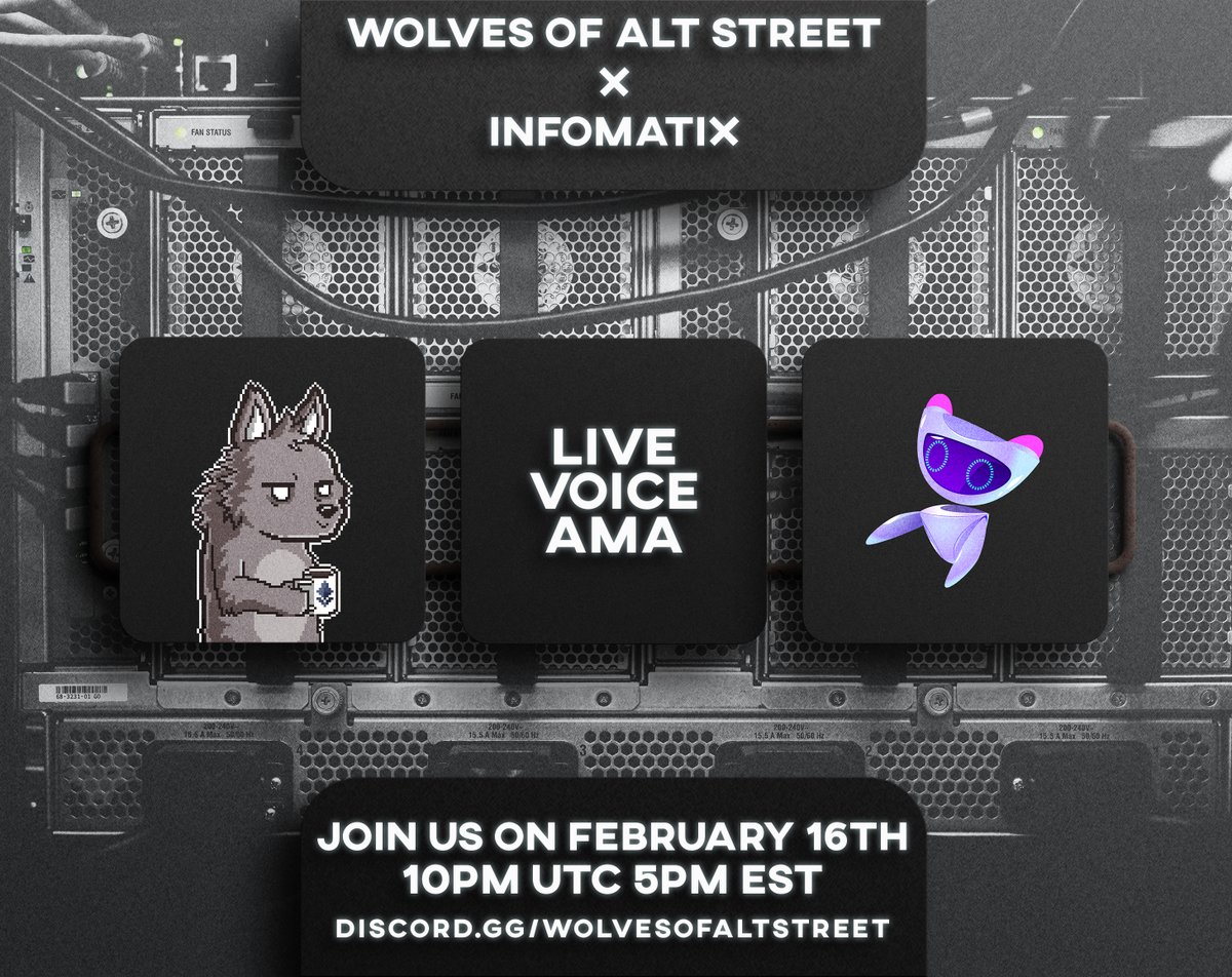 WolvesAltStreet's tweet image. 🚀Live Voice AMA with @Infomatix_io 

Democratising the world's financial data and making it accessible to all! 📈📊

🗓️February 16th
⌛️10 PM UTC
🐺discord.gg/wolvesofaltstr……

🔥$150+ AMA Rewards, see you tomorrow.🏆
#Bitcoin #SuperBowl