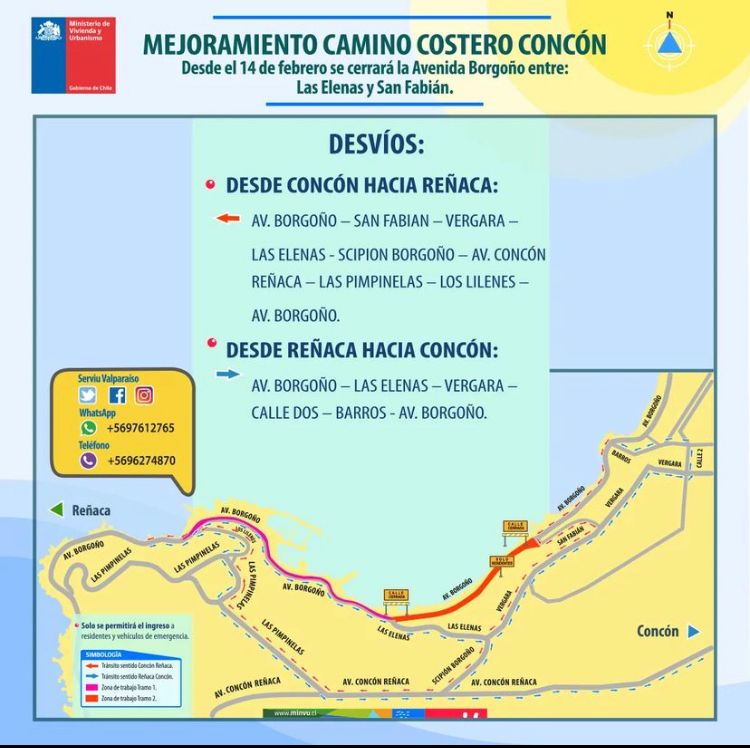 Vecinas y Vecinos, atentos con los desvíos de tránsito por la remodelación del borde costero💪