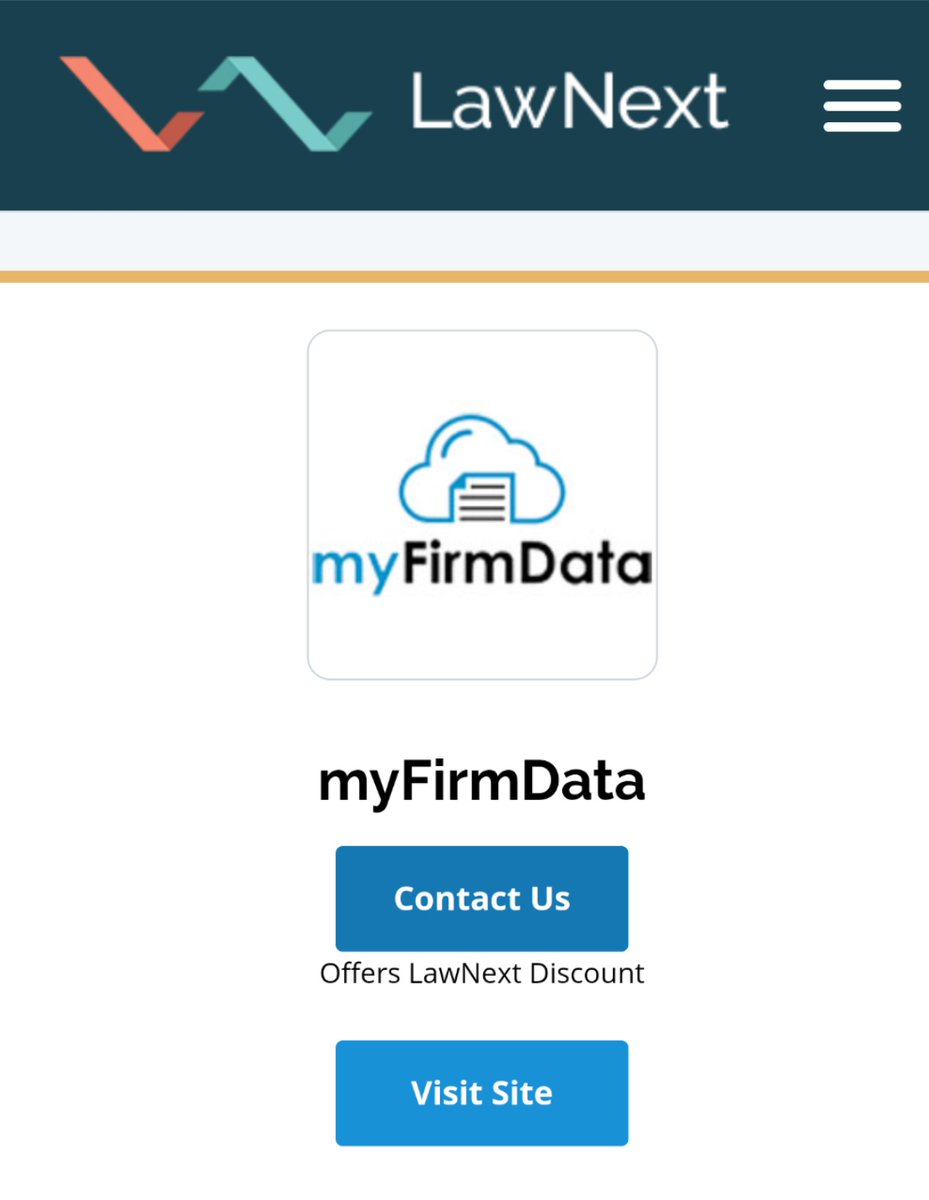 myFirmData (@myfirmdata) on Twitter photo Congratulations <a href="/bobambrogi/">Bob Ambrogi</a>! <a href="/myFirmData/">myFirmData</a> is proud to be just one of the many amazing #legaltech products included in the LawNext Legal Technology Directory!
Check us out at directory.lawnext.com/directory-comp… Congratulations <a href="/bobambrogi/">Bob Ambrogi</a>! <a href="/myFirmData/">myFirmData</a> is proud to be just one of the many amazing #legaltech products included in the LawNext Legal Technology Directory!
Check us out at directory.lawnext.com/directory-comp…