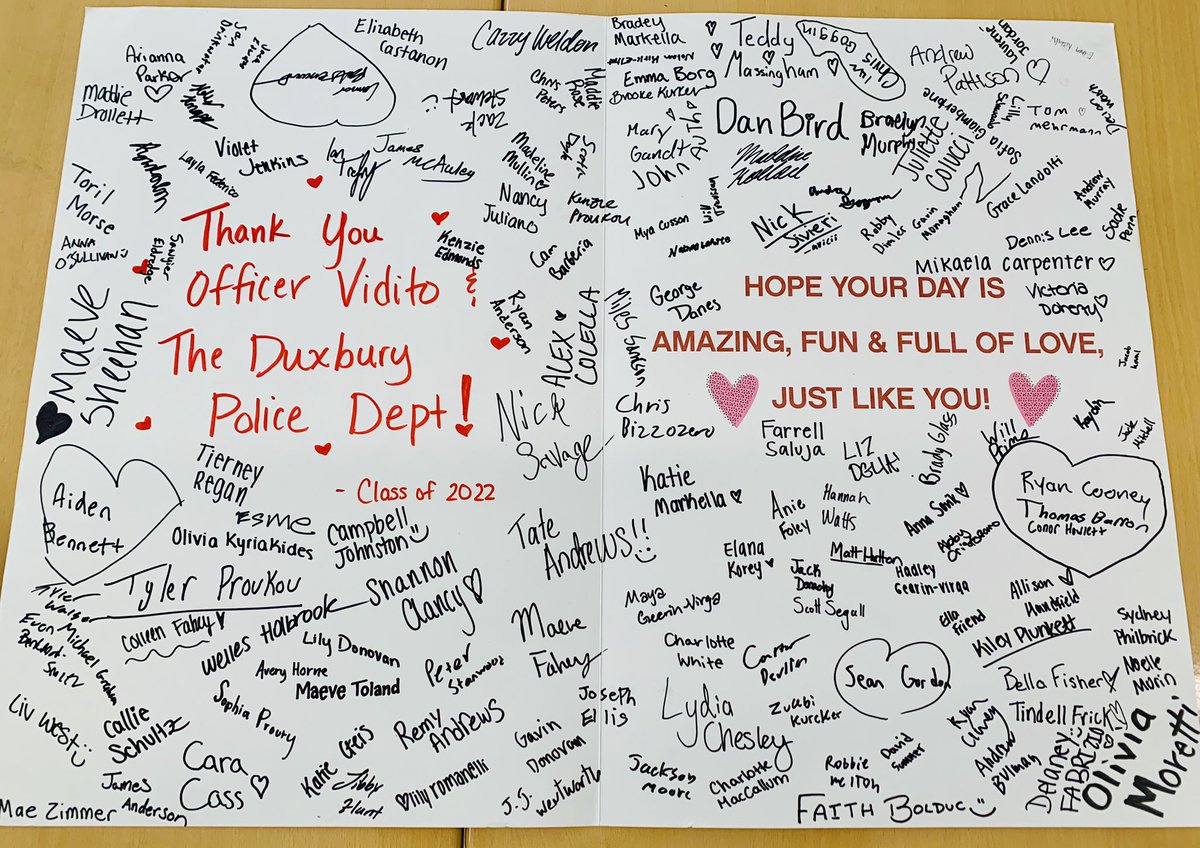 _ms_xu_'s tweet photo. Our seniors are SO LOVED!! Thank you @MaryEllenVidito @Duxbury_Police ♥️♥️ #candygrams https://t.co/WJtHzmUYXL