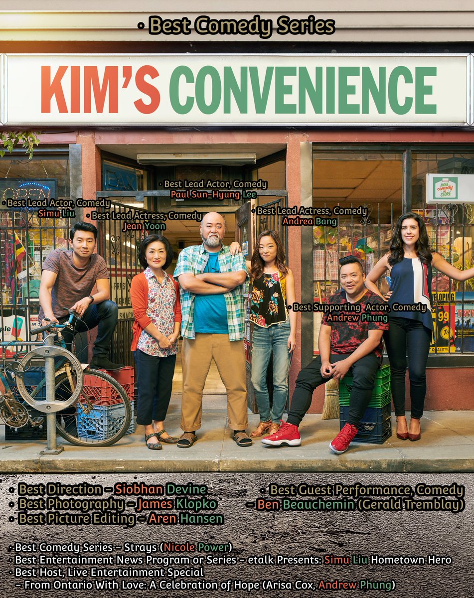 Congrats on the 10 <a href="/TheCdnAcademy/">The Canadian Academy</a> CSA nominations to the cast &amp; crew of <a href="/KimsConvenience/">Kim's Convenience</a>! And for the CSA nods of other projects. Good luck!! #okseeyou
@bitterasiandude @jean_yoon <a href="/SimuLiu/">Simu Liu</a> #AndreaBang <a href="/andrewphung/">Andrew Phung</a> <a href="/NicolePower3/">Nicole Power</a> #BenBeauchemin <a href="/I_siobhandevine/">Siobhan Devine</a> <a href="/JamesKlopko/">James Klopko csc</a> <a href="/arenh/">Aren Hansen</a>
