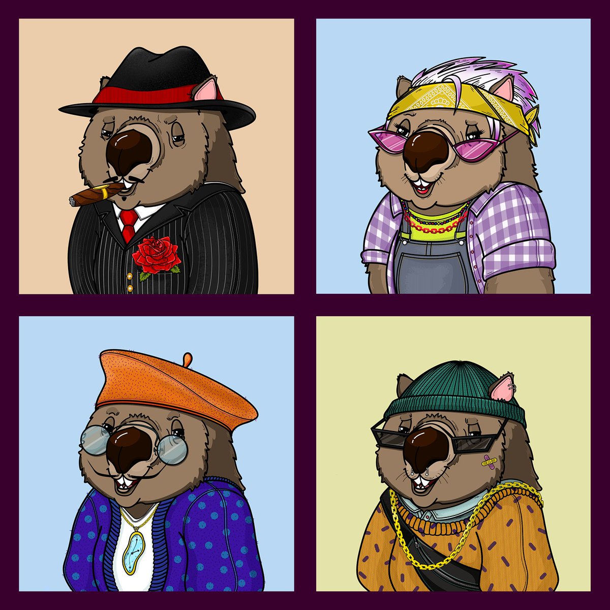 cuddly_wombat's tweet photo. From trendy looks to classic icons, take your pick of Cuddly Wombats😍

#NFTart #nftcollectible #NFTcollection #nftcollectors #digitalart #digitalillustration #NFTcommunity #nftproject #nftdrop #nftartists #cryptoartist https://t.co/3iKoi1PAcW