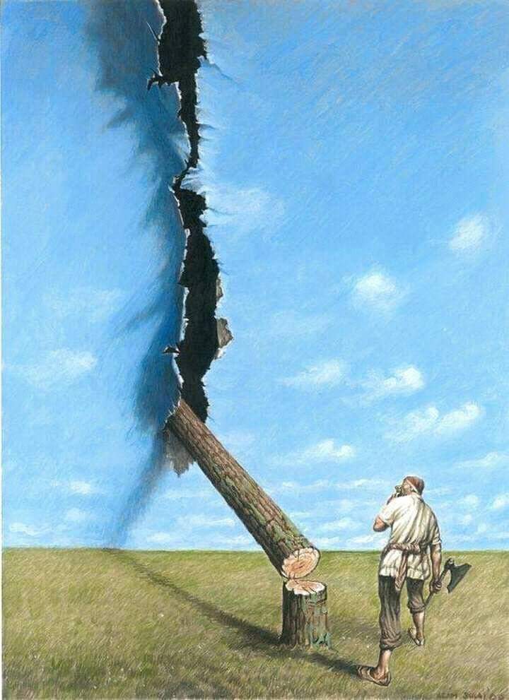 Simple picture with the whole story of our world 🌍....