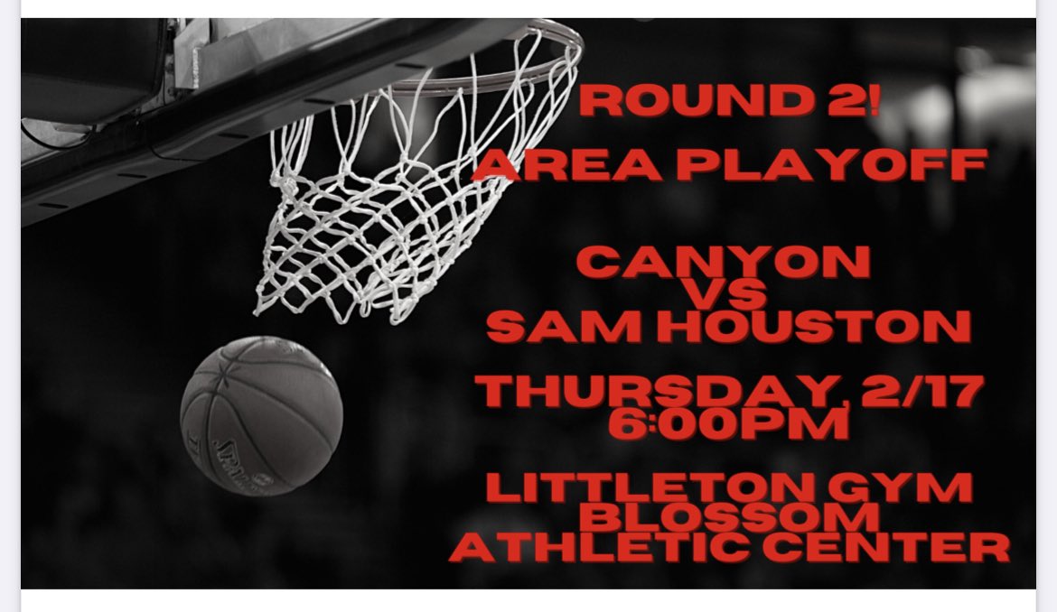 AthleticsCanyon's tweet photo. Round 2‼️Let’s go‼️@Cougarettebball @CoachTBush @DavissonDustin @BMar1842 @CanyonHS_ABC @Supt_comalisd https://t.co/O4dh6ukp4t