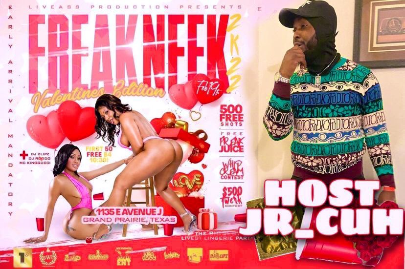 BWFBlacc's tweet photo. 🚨🚨THIS SATURDAY!!🚨🚨
#FreakNeek PRESENTED TO YOU BY @Zeliliveass #LiveAssProduction
•Lingerie edition
• 1135 Ave J Grand Prairie Tx
•Za ONLY
COME TURN UP WIT THE LIVEST PROMO TEAMS!
NEED EVERYBODY IN THE DFW OUTSIDE!
#BlackWealthPromo
#WealthyBaddies https://t.co/oZRVcUZl4H