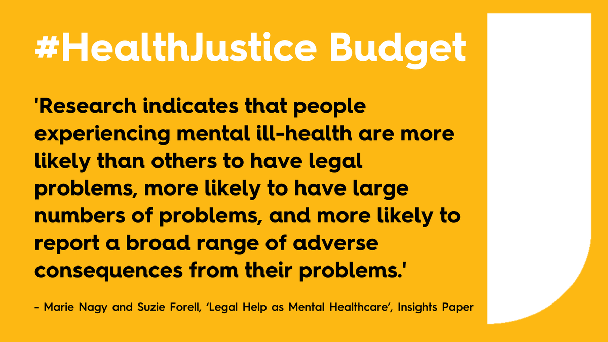 WePublicHealth's tweet photo. The second policy focus we draw attention to in our pre-Budget submission is the connection between #MentalHealth and #LegalNeed. As the @NMHC has recognised, justice is one area where early intervention can prevent mental illness later in life. #HealthJusticeBudget (1/4) https://t.co/ZbyiTrFWOb