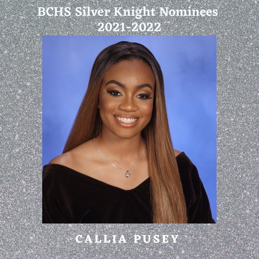 Our very own Corresponding  Secretary Callia Pusey is a Silver Knight nominee! Wishing her the best of luck 🥳💙🤍!