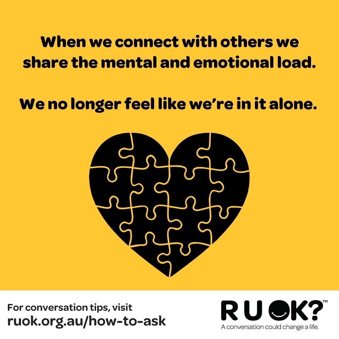 'Connecting with others is such a great wellbeing strategy.

Our ability to respond to stressors changes because we’ve got our support crew, people who have our back.'

@CFCH_Sydney's Debra Brodowski highlights the importance of connecting and asking R U OK? #ruok #ruokday