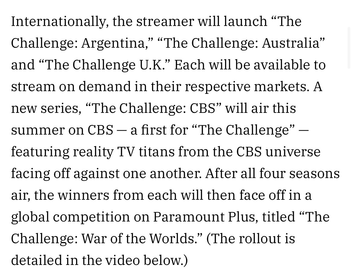 This news is NUTS. #TheChallenge is going GLOBAL AF. #ChallengeMania