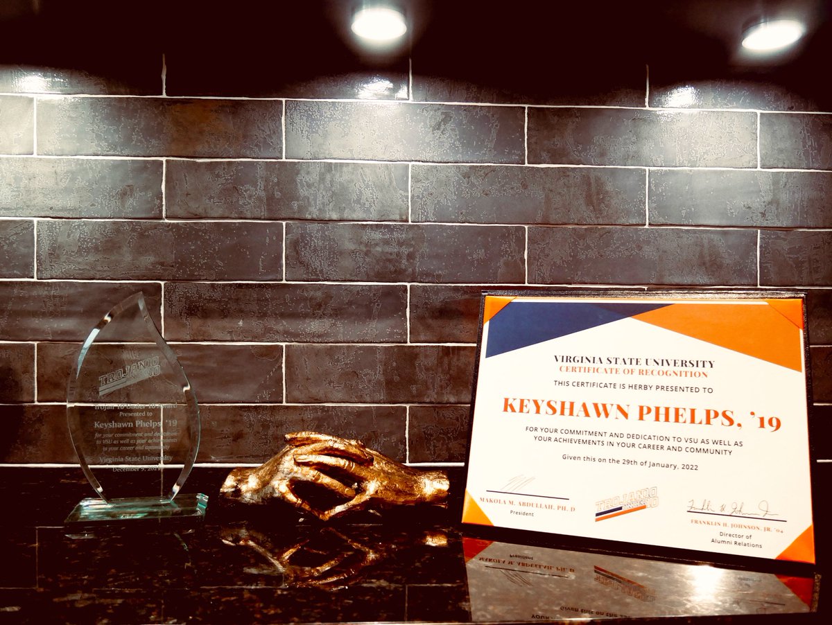 Phelps_boi's tweet photo. Reflecting back on everything up until this point I couldn’t be more grateful to God, my loved ones and @VSU_1882 State University for allowing me to reach the level of success I’m experiencing right now. 
Trojan 10 under 10 Award 🏆 https://t.co/9oRkjsp5fT