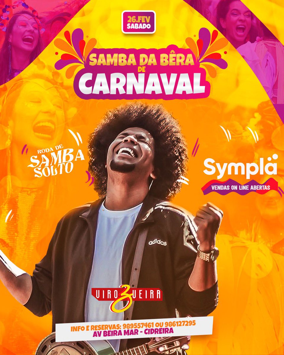 SambaDaBra1's tweet photo. ABERTA AS VENDAS PARA O CARNAVAL DO SAMBA DA BÊRA COM GRUPO Virozueira.
Link para compra on-line dos antecipados 👇🏽
https://t.co/fnhy83Ak0K https://t.co/NPUDRgUluk