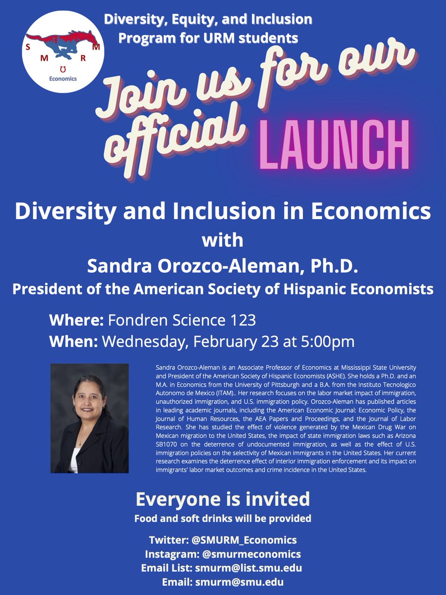 Join us for our launch event with the amazing Dr. Sandra Orozco-Alemán, President of @ASHE_ASSA