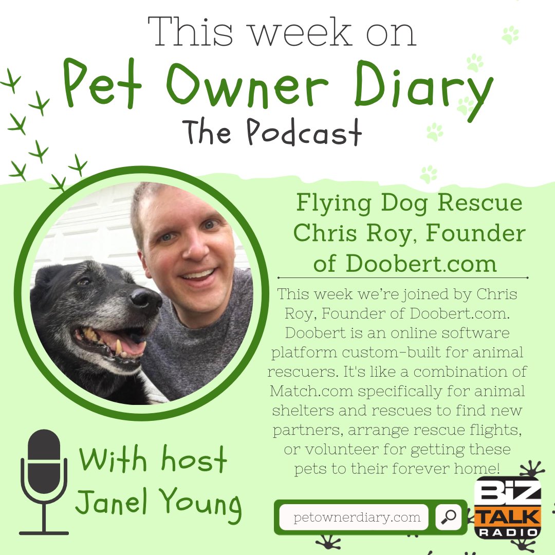 petownerdiary's tweet photo. Hey Pet Fam! We’re playing some catch up this week ☺️ Up now ready for listening is January 23rd’s episode with Chris Roy, founder of https://t.co/bOW24TXRfa! Check it out on our or BizTalkRadio websites 😄🐾

LISTEN HERE: https://t.co/IafxvsD4jd https://t.co/d2ejPYiLEE