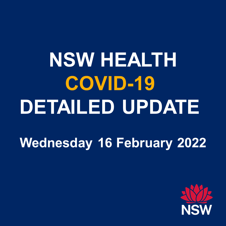 NSWHealth's tweet photo. Across NSW, more than 95 per cent of people aged 16 and over have received a first dose of a COVID-19 vaccine, and 94.2 per cent have received two doses to Monday 14 February 2022. https://t.co/IGs98nnCks