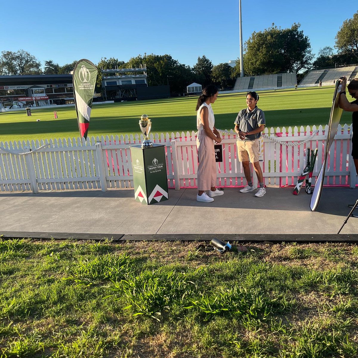 Some behind the scenes shots of the <a href="/cricketworldcup/">ICC Cricket World Cup</a> Trophy Tour series being filmed at Seddon Park! 

#NDTogether #CricketNation