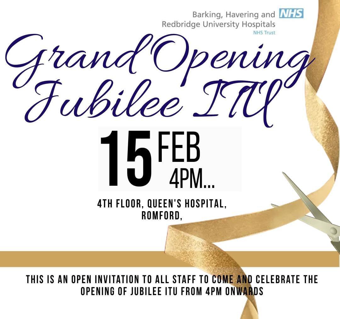 Some of our wonderful Physiotherapy staff celebrating the opening of our new “Jubilee” critical care unit at BHRUT at the end of their shift. Exciting to have such amazing new facilities for our patients 🥰