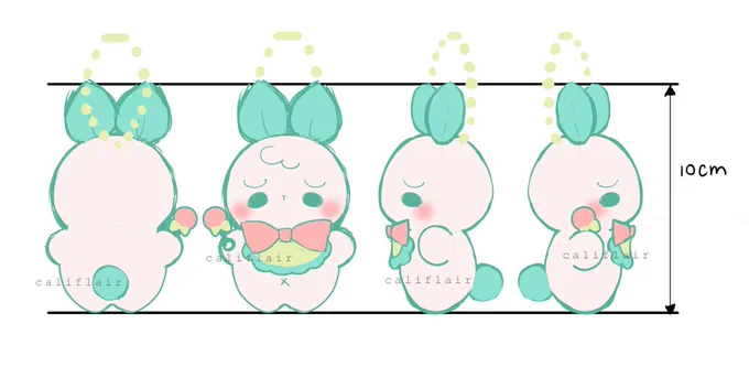 so what if i made smol plush keychain caulibuns 🐰 