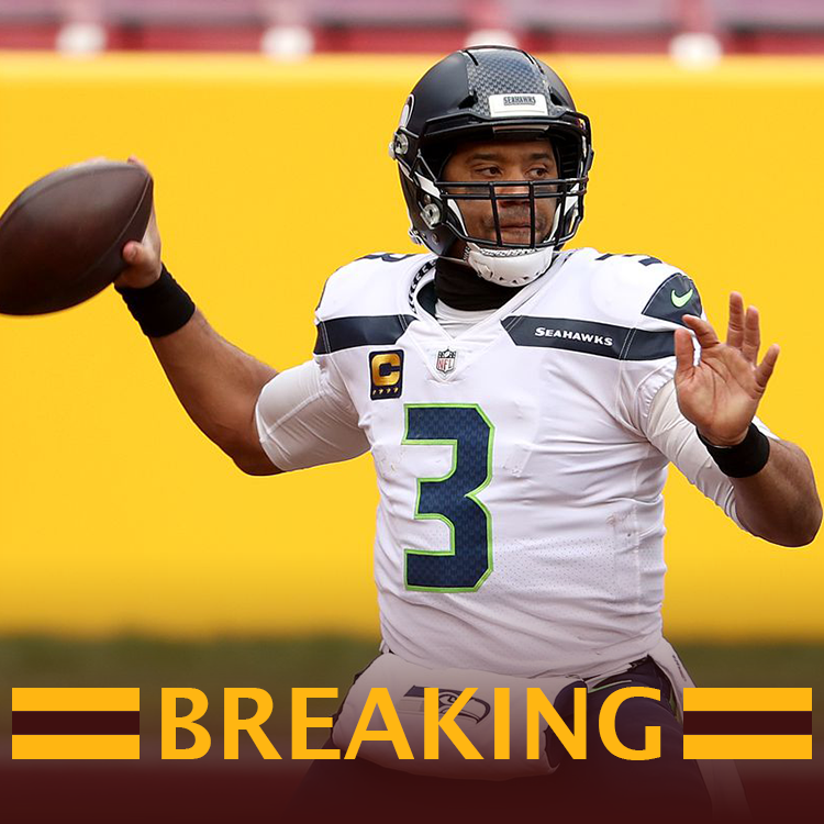 WashingtonTFGO's tweet photo. The Washington Football Team has completed a blockbuster trade with the @TFGOSEAHAWKS to acquire superstar QB Russell Wilson! https://t.co/2Qh3RE9ZXX