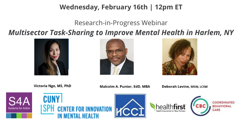 Systems4Action's tweet image. What's S4A up to today? Discussing a mental health &amp;amp; economic empowerment coalition.💪Join us at 12pm ET to learn about a new #multisector community collaborative for system transformation. #S4Aresearch

Commentary by Susan Beane, MD of @HealthfirstNY⚕️

💻tinyurl.com/yc5b5cuu