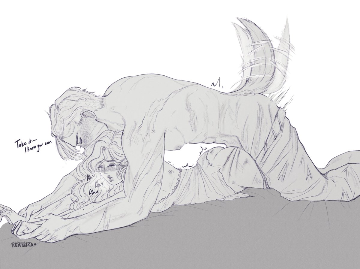 nsfw - werewolf creature she did take it all. 