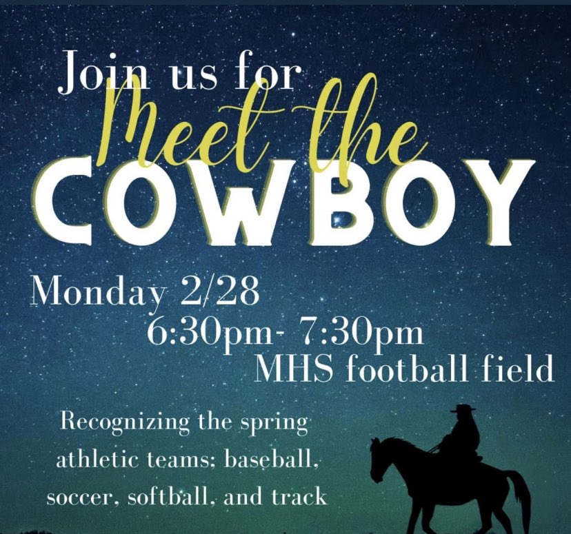 Save The Date ! Our first Spring Meet the Cowboys…💚💛💚💛 Lets Show Some Love !