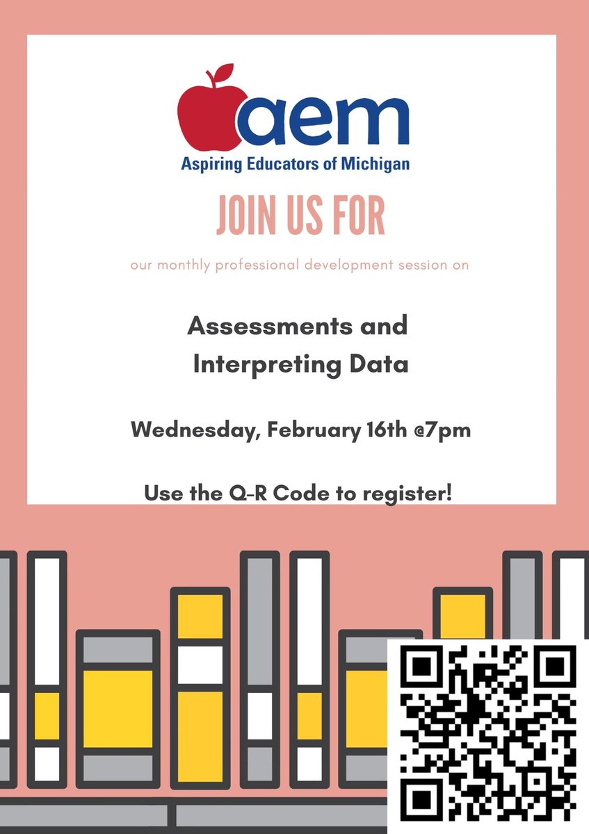 Join us for our February PD session tomorrow, February 16th at 7pm! We’ll be discussing assessments and how to interpret data 📚 
Register at the link in our bio! #WeAreAEM