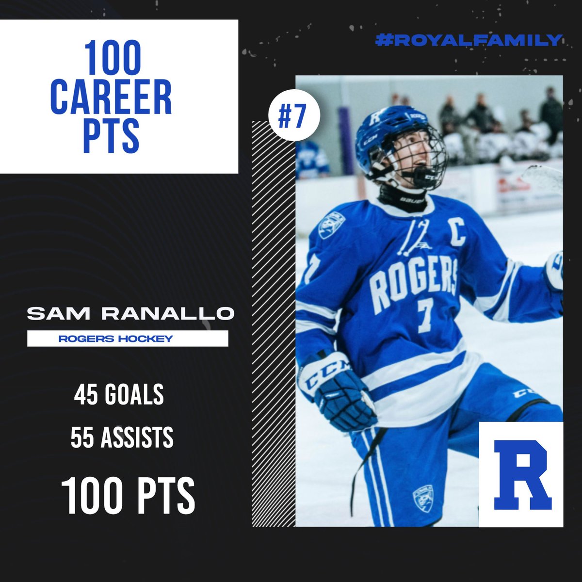 With tonight’s goal, Sam Ranallo reaches the 💯 point milestone. #weR
