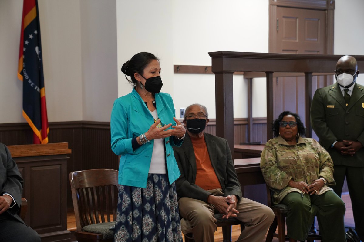 SecDebHaaland's tweet photo. As we honor Black History Month, I had the opportunity to visit communities and sites in the Mississippi Delta today that tell the story of individuals and events that helped shape the Civil Rights Movement. https://t.co/xAgcDUyUyy