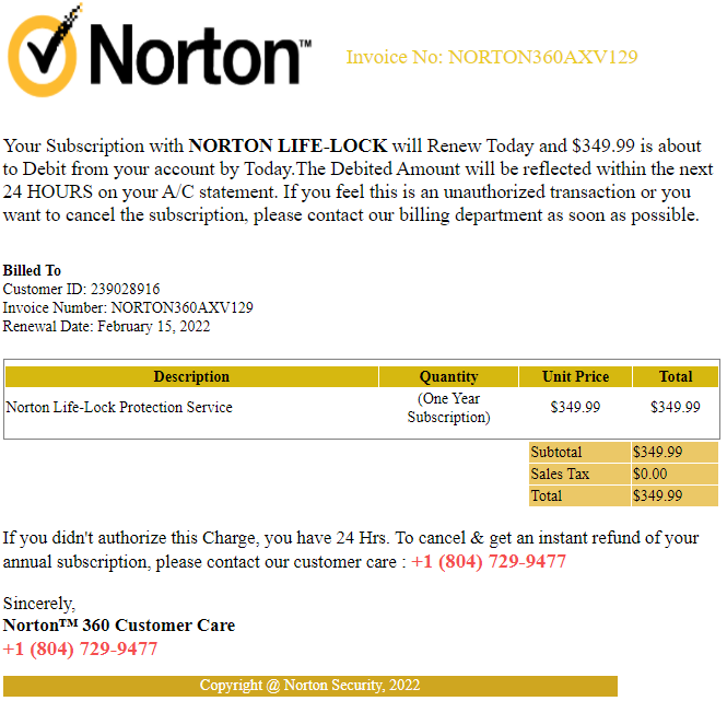 mflybklyn's tweet photo. Sharing this spam about Norton Life Lock renewal from adam jampa <imrantahir1203@gmail.com>; sent to dm3255310@gmail.com. Feb 15, 2022, 1:11 PM - saying $349.99 has been deducted from my bank account. ?!? https://t.co/QebxFYYq7M