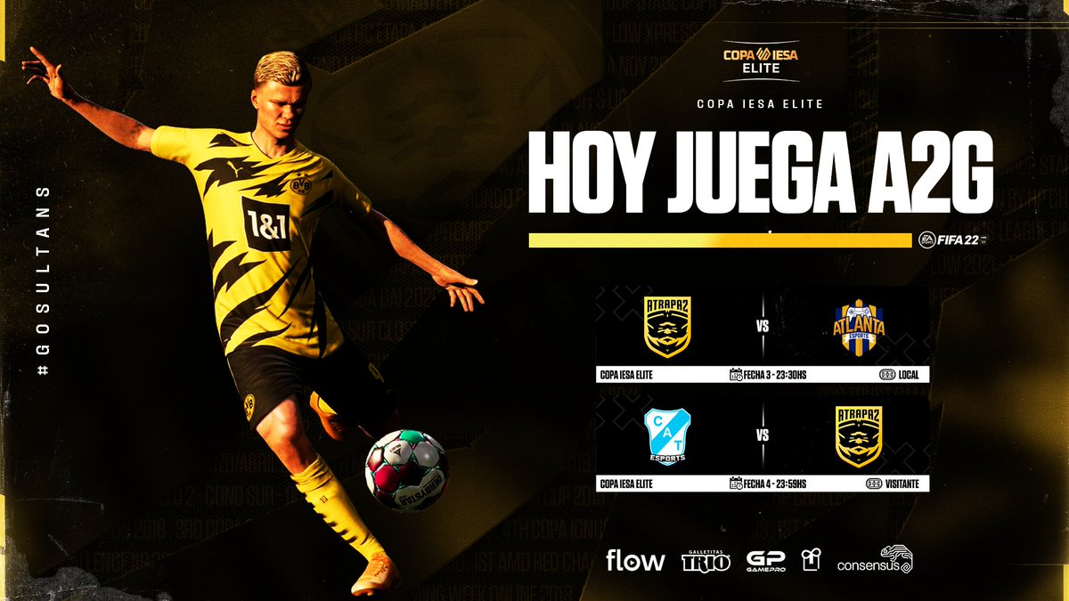 #FIFA22 | #CopaIESAElite 2022

_-√v^√♥️√v^√v^√♥️√v^√♥️_-

-√ ¡El corazón late diferente! v√-

🛴 ¡La Sultaneta rumbo a “Parque Patricios”! 🏟 

Veni a alentar desde las 23:30hs en vivo por live.atrapa2gaming.com 📺

#GoSultans 👳